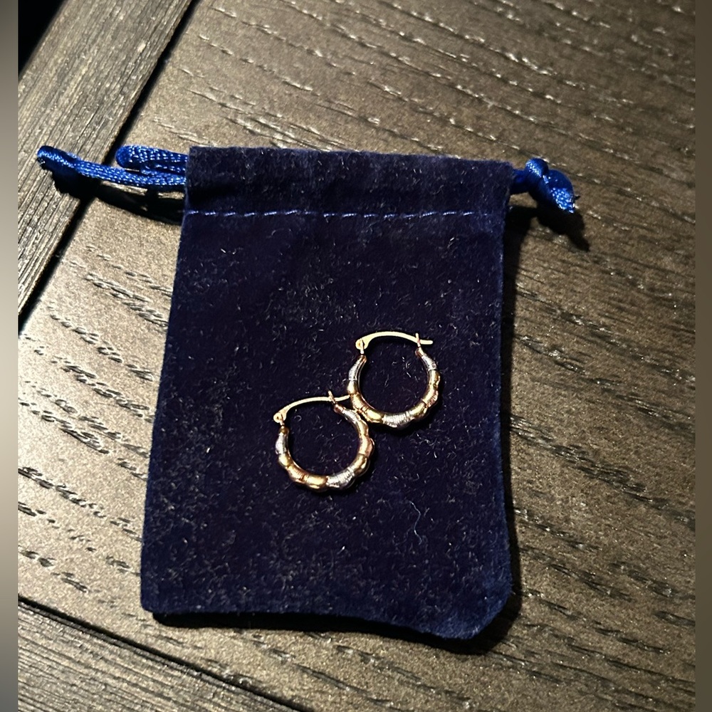 10k Two-Toned Hoop Earrings